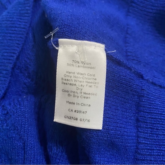 Talbots Royal Blue Lambswool Blend Button Shoulder Sweater - Picture 5 of 5